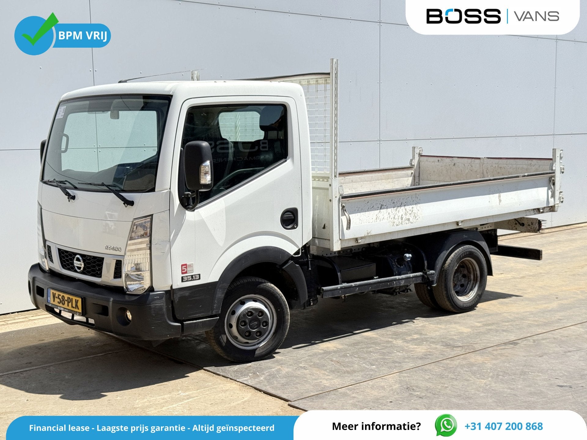 Nissan NT400 130PK 3.0 Kipper 3L Dubbellucht 3.5t Trekhaak A, Gebruikt, 4 cilinders, Wit, 10 km/l