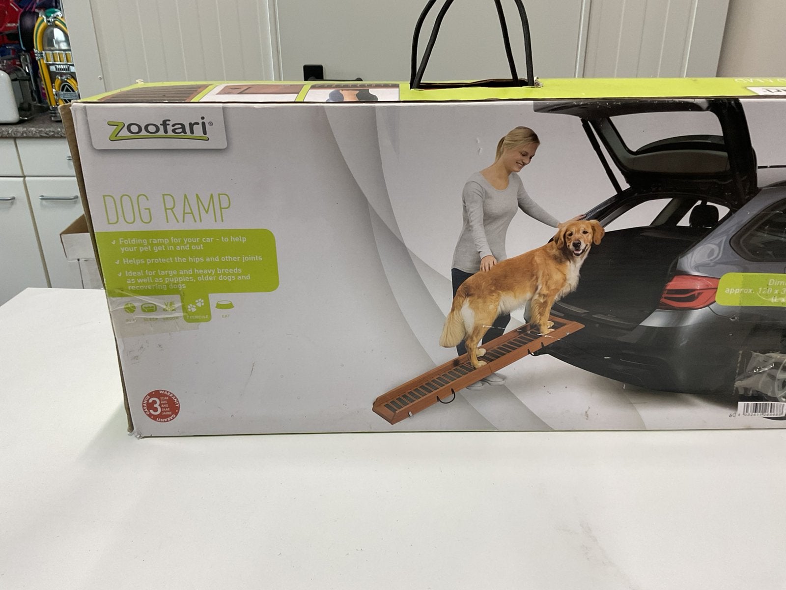 Inklapbare houten honden loopplank nieuw in verpakking, Ophalen, Zo goed als nieuw