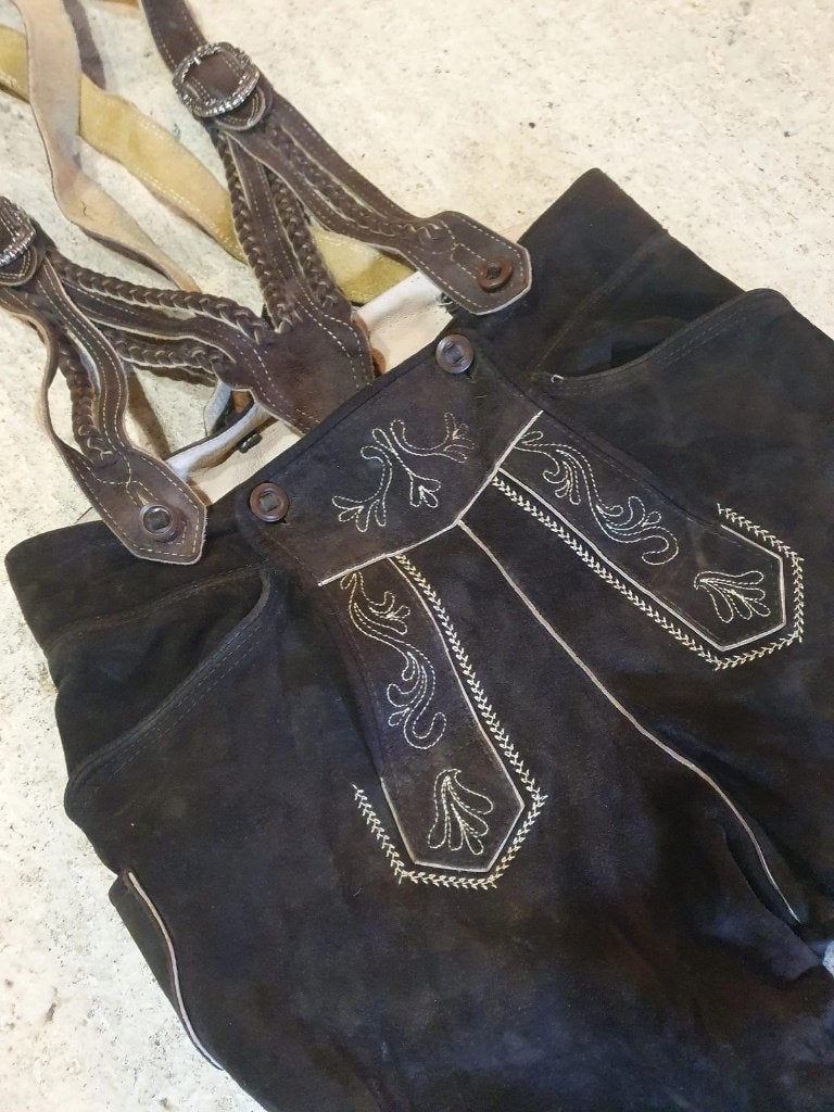 Donkerbruine Lederhose Dames - breedte 40cm, Kleding | Dames, Maat 38/40 (M), Bruin, Djt@dejuistetoon.eu, Ophalen of Verzenden