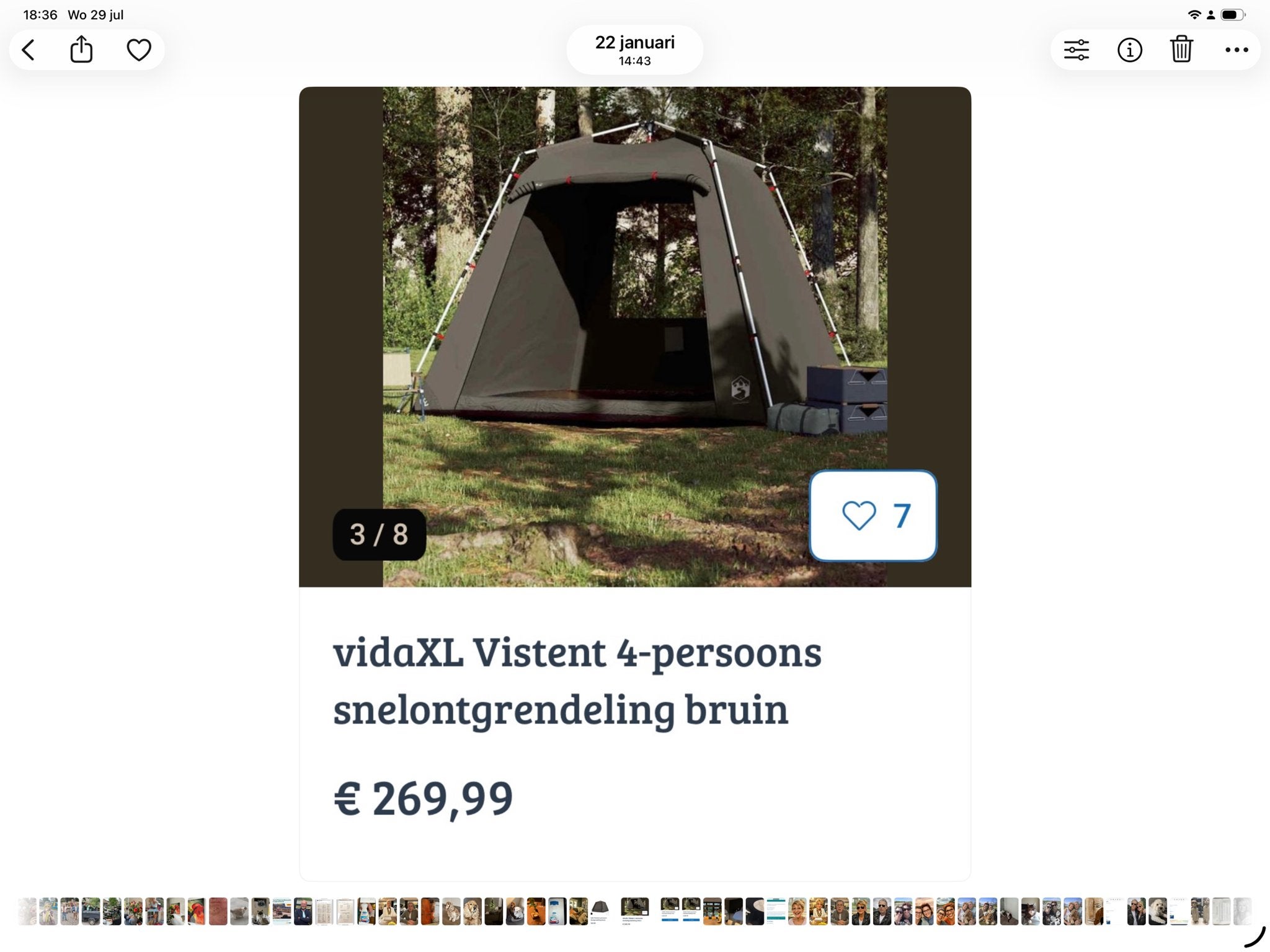 Nieuwe vidaXL Vistent 4-persoons snelontgrendeling bruin, Ophalen, Nieuw, Tot en met 4