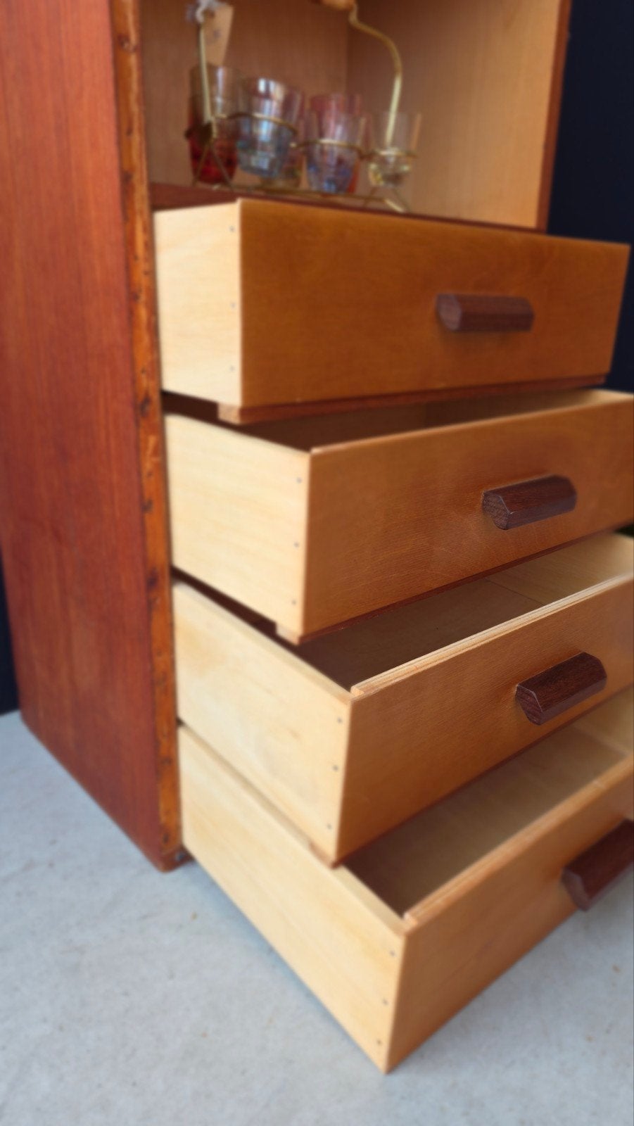 Vintage vakken kastje, schappen kast met lades, organizer, Ophalen, Gebruikt, Vintage, Nvt