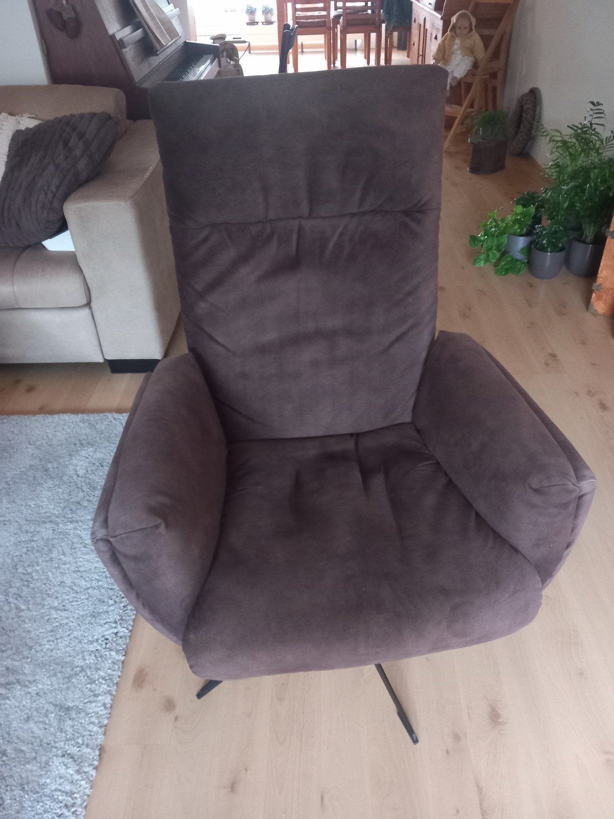 Bruine Fauteuil Thomas, Ophalen, 75 tot 100 cm, Zo goed als nieuw, 75 tot 100 cm