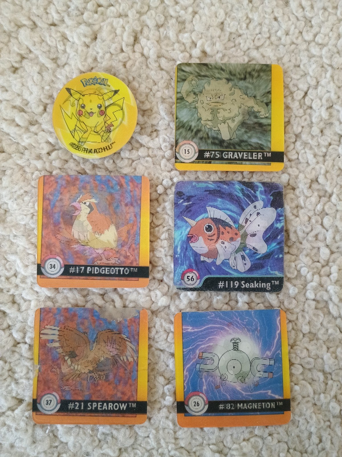 Pokemon Action Flipz en flippo Pikachu vintage kaarten, Ophalen of Verzenden, Zo goed als nieuw, Meerdere kaarten, Foil