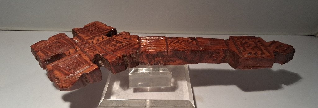 Koptisch Kruis Ethiopië , hout Afrika, Antiek en Kunst, Afrika, Ophalen of Verzenden, Geel, Gesneden