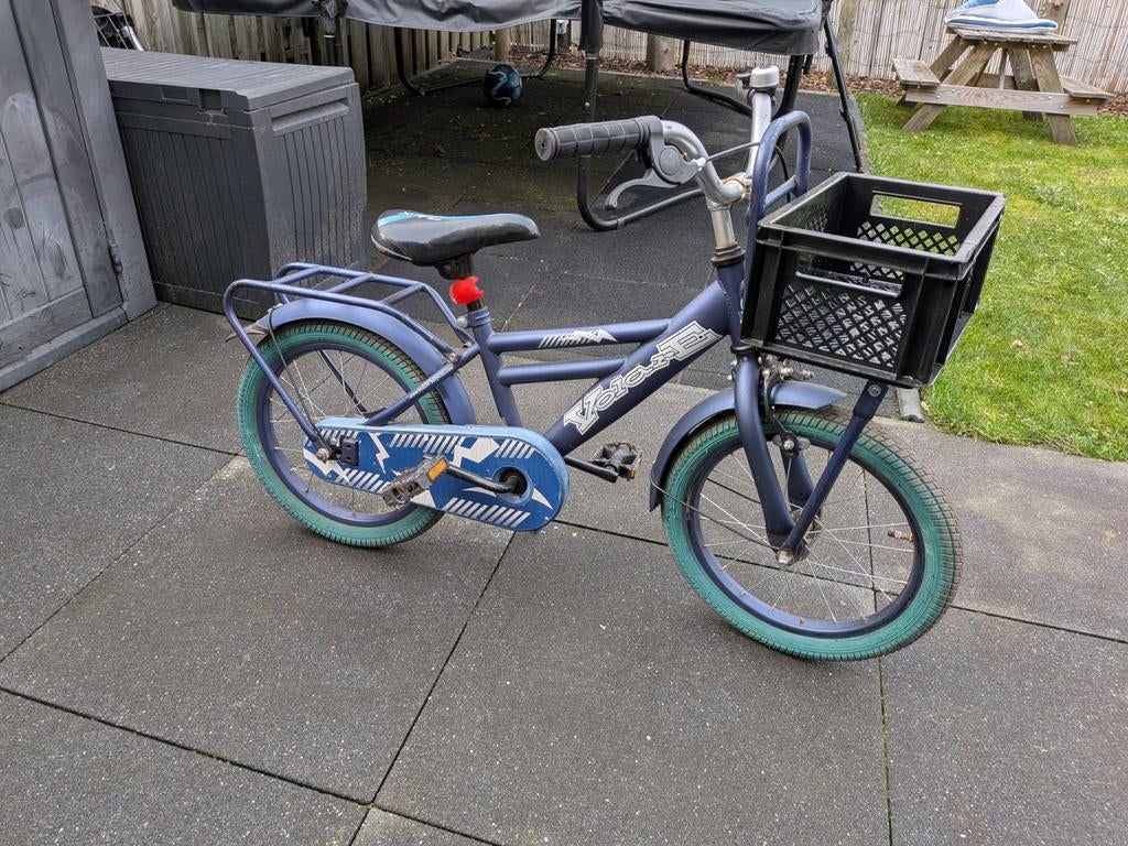 Kinderfiets 16 inch met mandje - Blauw, Ophalen of Verzenden, Gebruikt, 16 tot 20 inch, Vogue