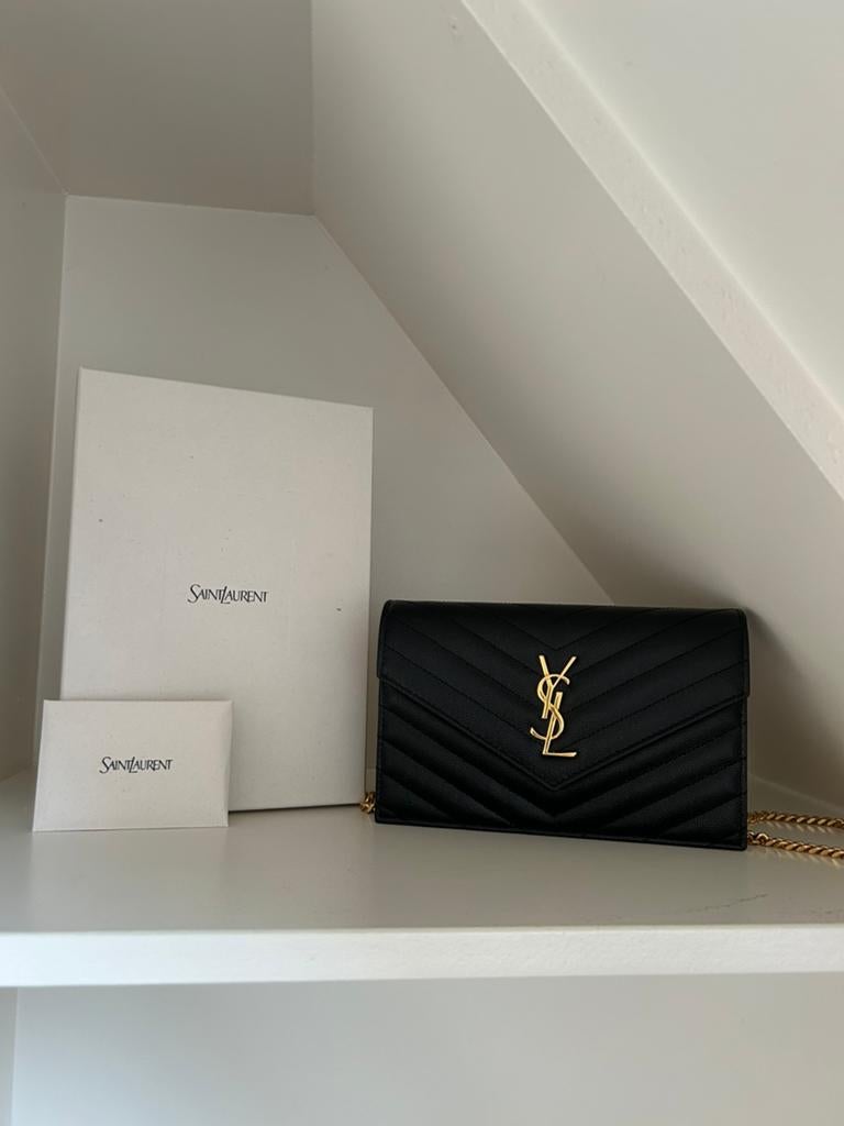YSL Cassandre Wallet on Chain, Ophalen of Verzenden, Nieuw, Zwart, Avondtasje