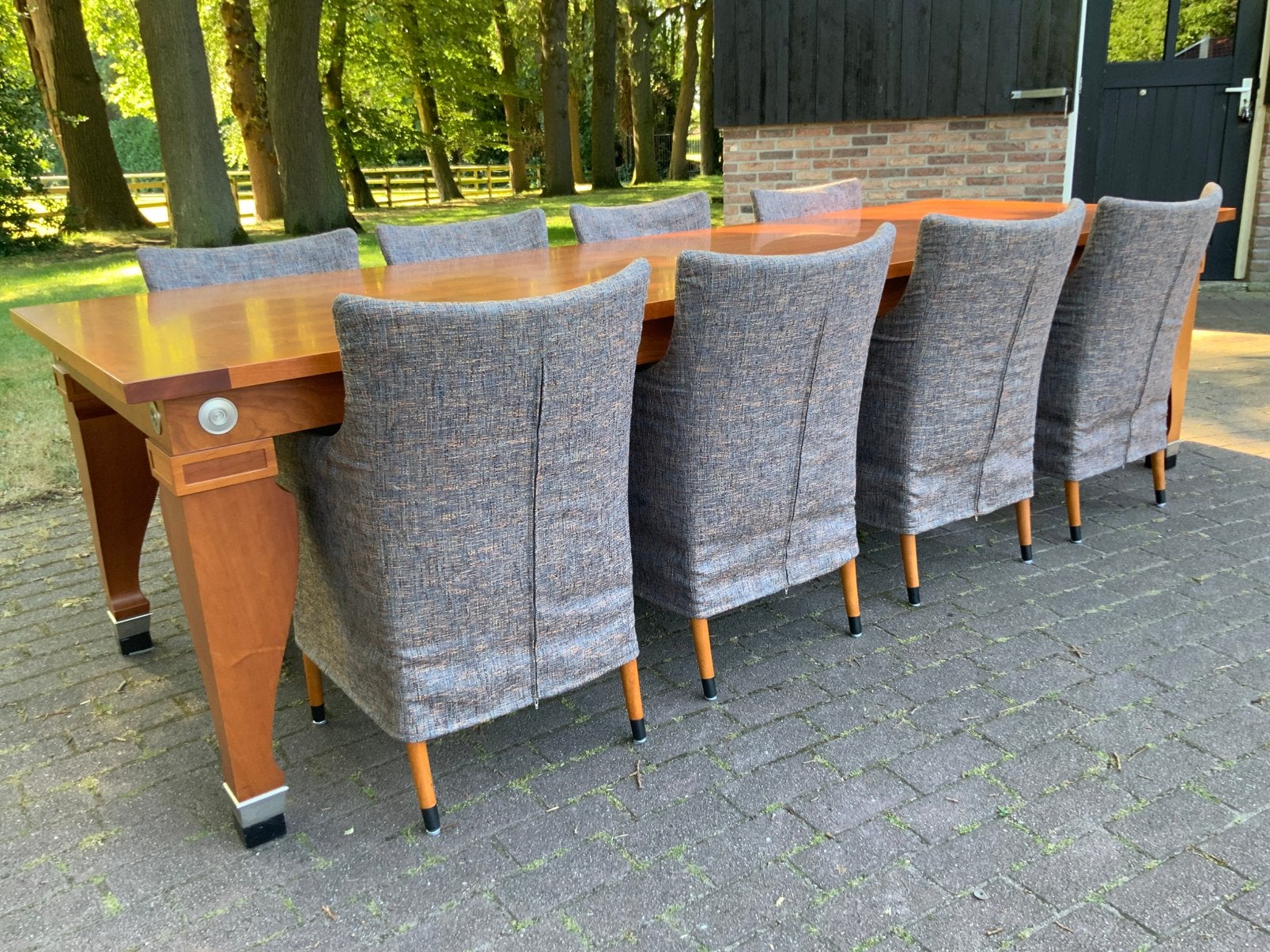 Giorgetti tafel met 8 Giorgetti stoelen designer Leon Krier, Ophalen