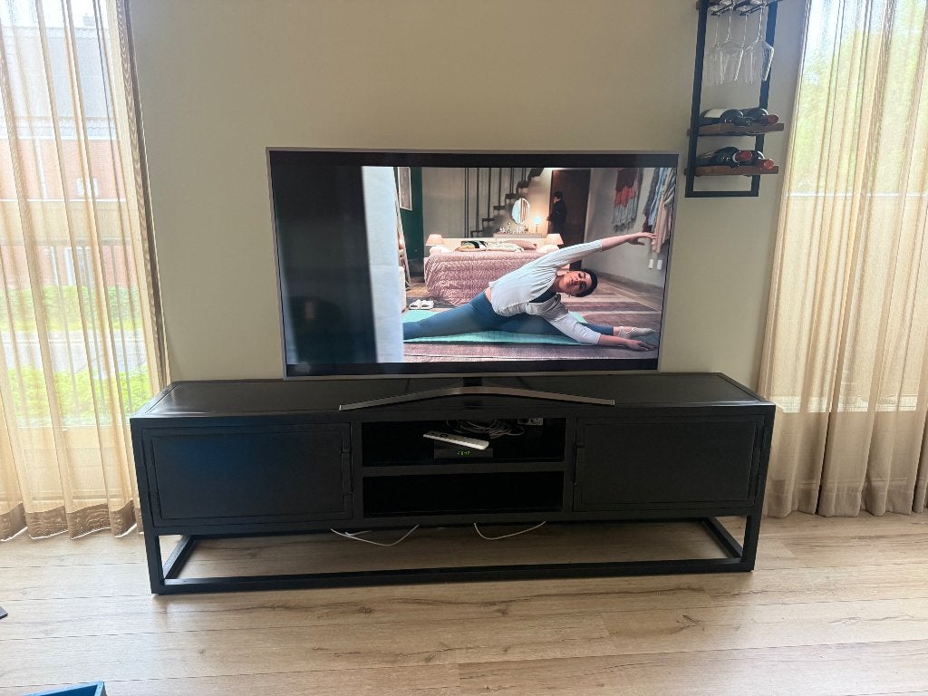 Tv meubel, Ophalen, 150 tot 200 cm, Metaal, 25 tot 50 cm