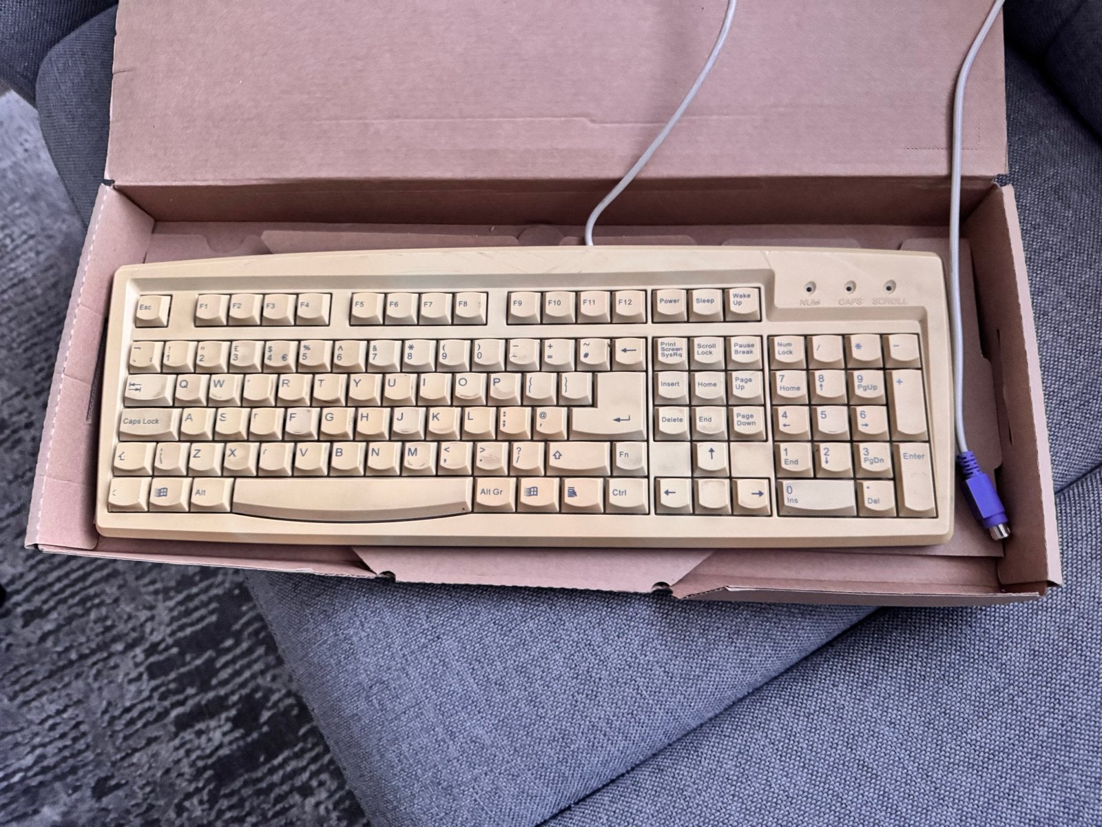 Vintage PS/2 Toetsenbord - QWERTY - Bedraad, Computers en Software, Toetsenborden, Gebruikt, Qwerty, Bedraad, Ophalen of Verzenden