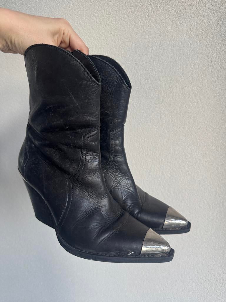 Sacha zwarte cowboy laarzen met metalen neus, Kleding | Dames, Zwart, Lage of Enkellaarzen, Ophalen of Verzenden, Sacha