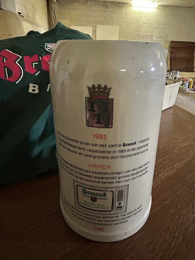 Vintage Brand Bierpul 1985/1986 - Vianen, Ophalen, Zo goed als nieuw, Pul(len), Brand