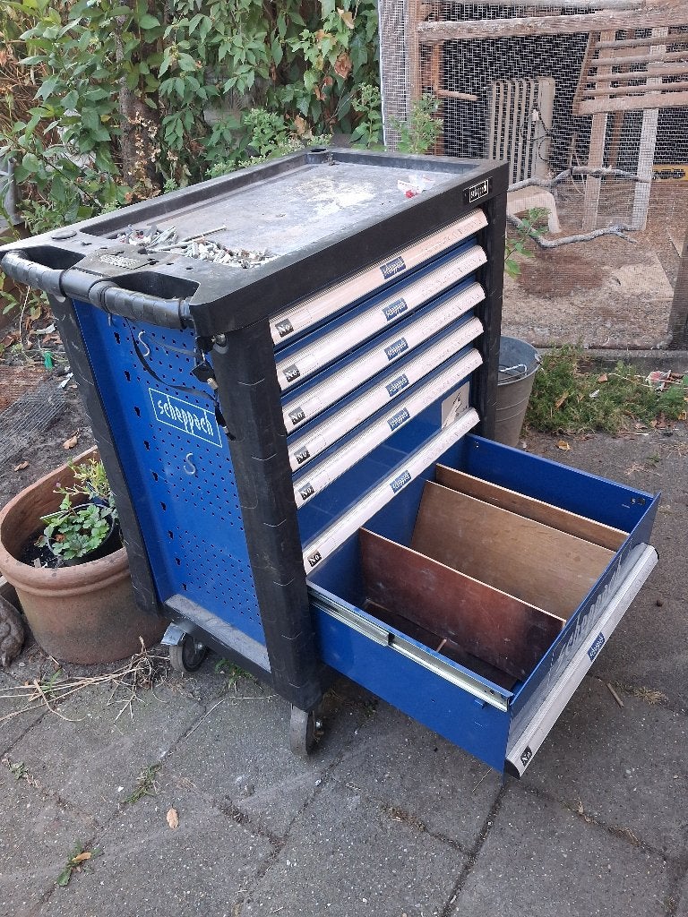 scheppach gereedschapskar incl gereedschap, Ophalen, Gevuld, Zo goed als nieuw