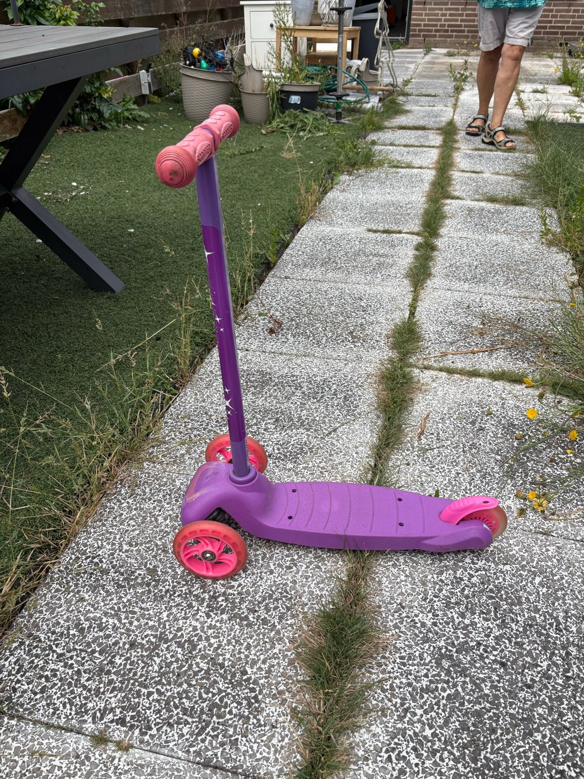 Leuke paarse kinderstep met 3 wielen, Ophalen, Gebruikt, Gewone step