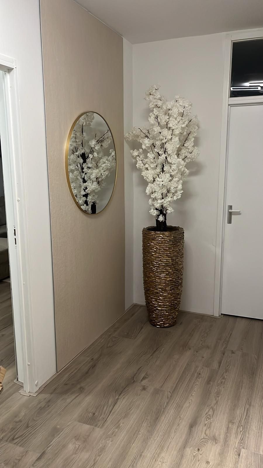 Luxe schelpenvazen met bloesem boom, Ophalen of Verzenden, Zo goed als nieuw, Roze