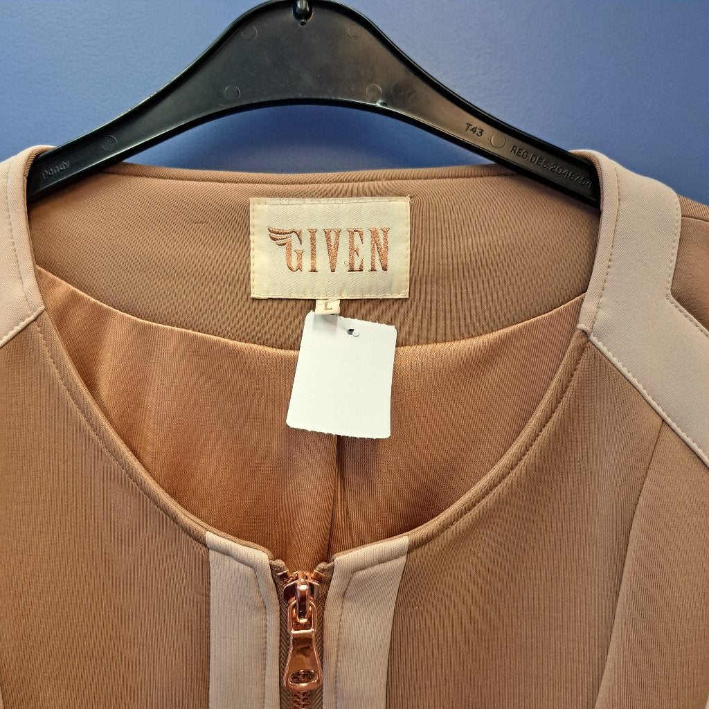 Josh V blazer creme + caramel + gouden rits Novalty M 46713, ., Beige, Ophalen of Verzenden, Zo goed als nieuw
