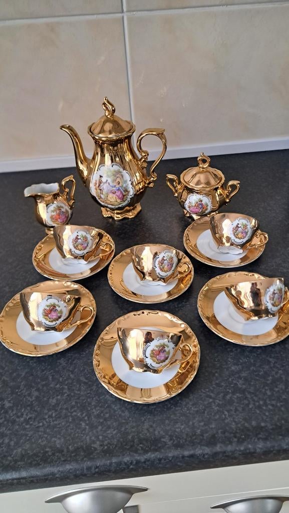 Bavaria Schaller Wiesau mokka servies, Antiek en Kunst, Antiek | Servies compleet, Ophalen