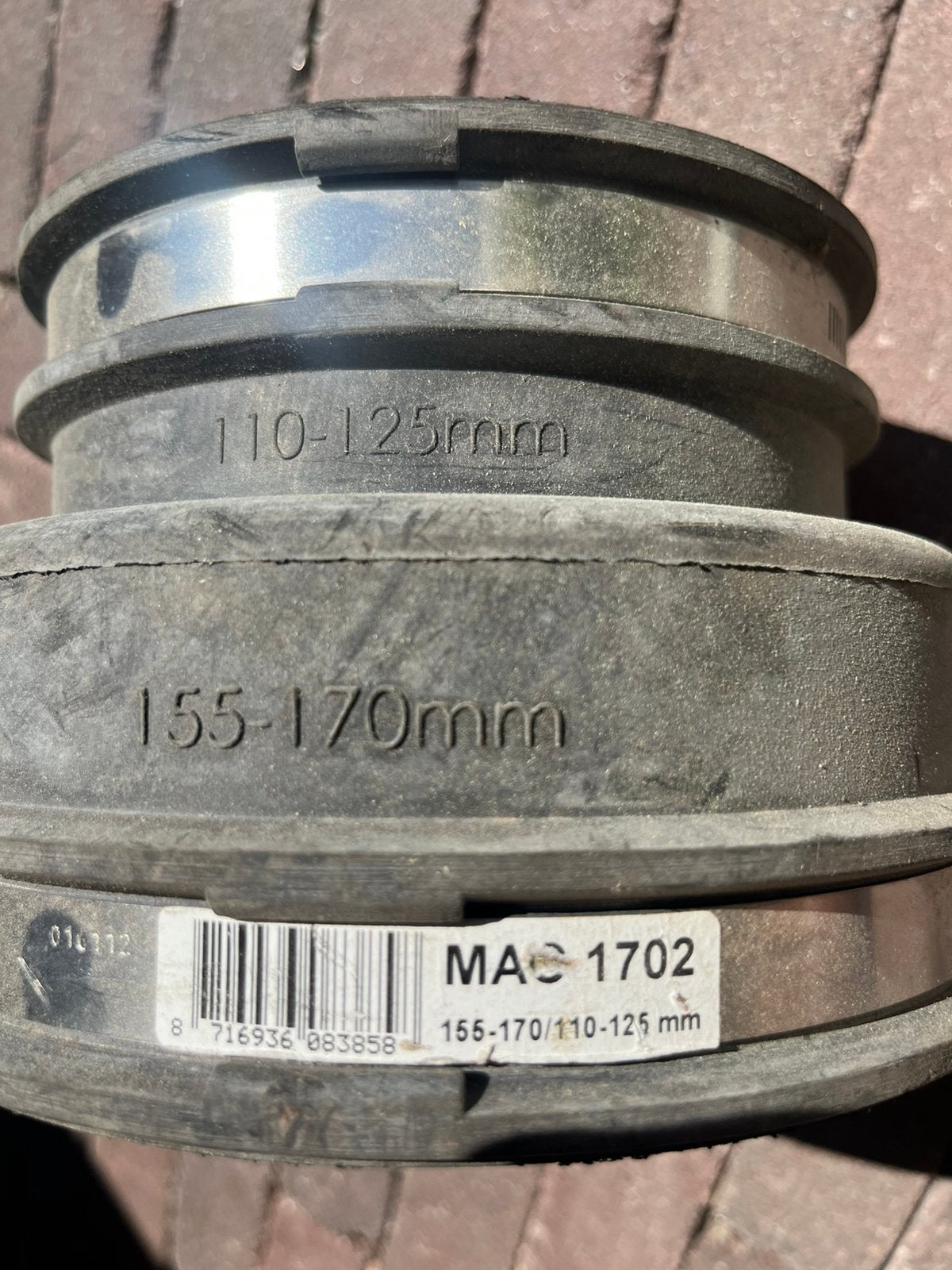 Nieuw Dyka Flexibele Verloop zwart EPDM 155-170/110-125, Doe-het-zelf en Verbouw, Pvc, Overige typen, Nieuw, Ophalen of Verzenden