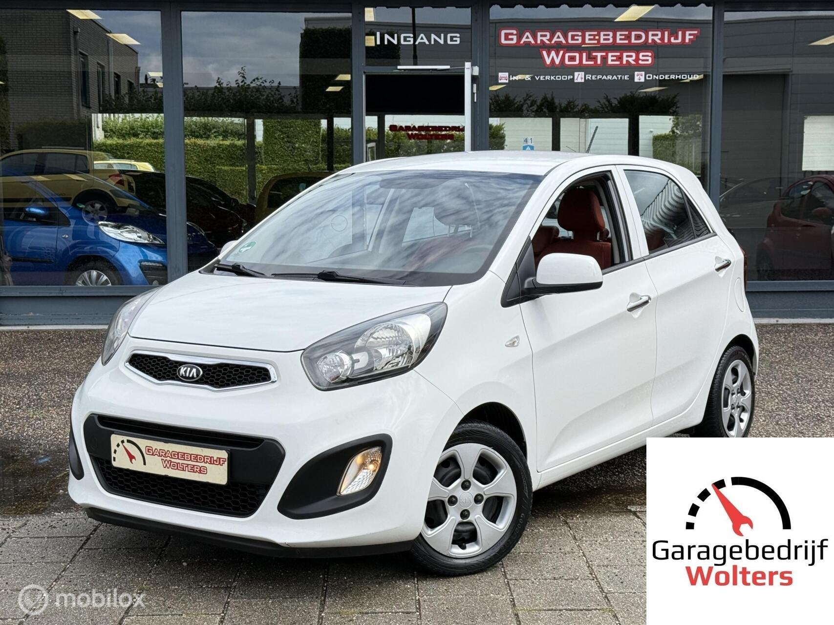 Kia Picanto 1.0 Design Edition rood leer stoel+stuurverw., Auto's, Voorwielaandrijving, Gebruikt, Wit, Leder