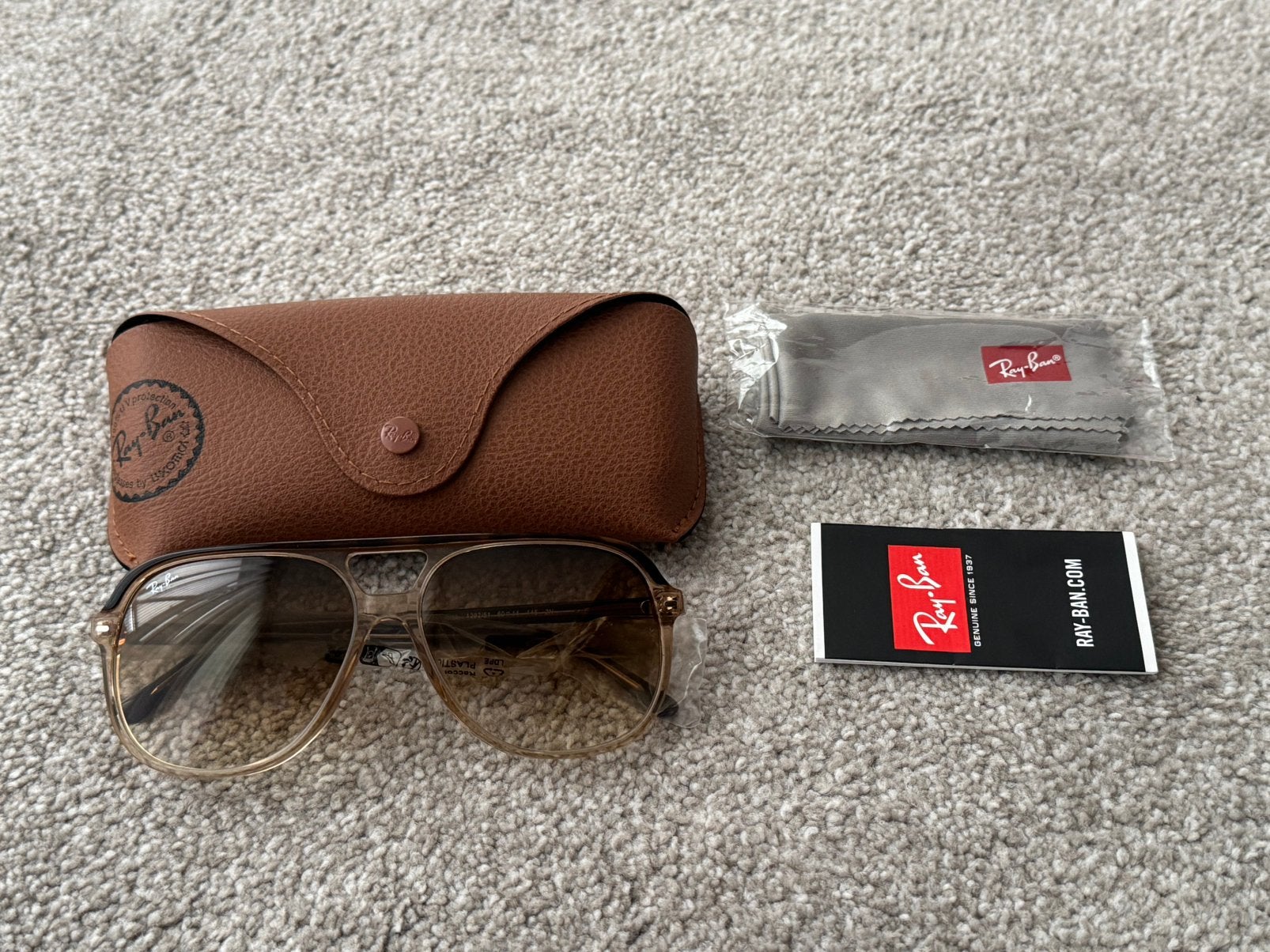 Ray-Ban Bill RB2198 129251 HAVANA TRANSPARANT Bruin.   NIEUW, Zonnebril, Bruin, Nieuw, Ophalen of Verzenden
