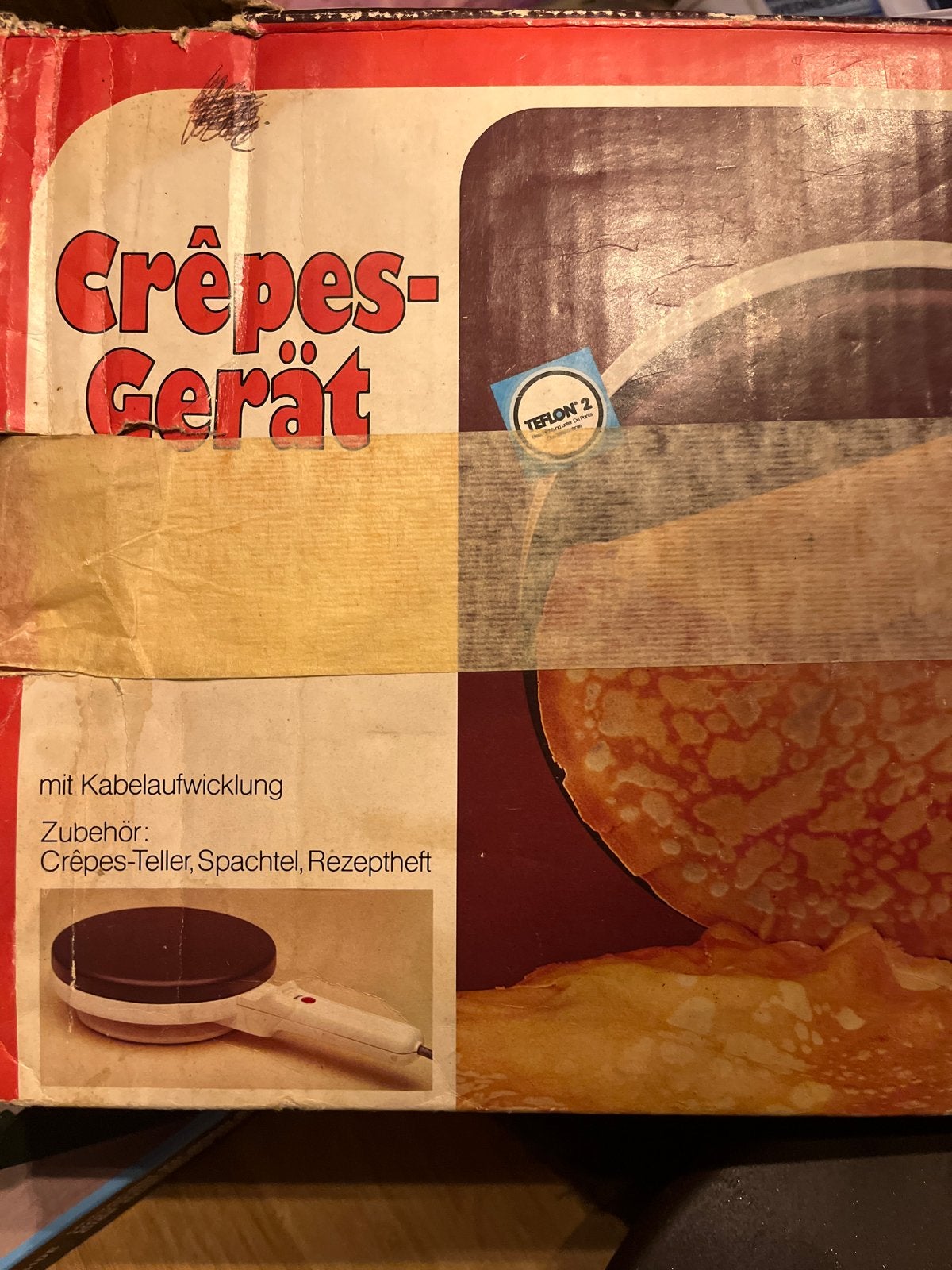 Vintage Crêpes-Gerät Crêpe Maker met Teflon 2 coating, Ophalen of Verzenden, Gebruikt