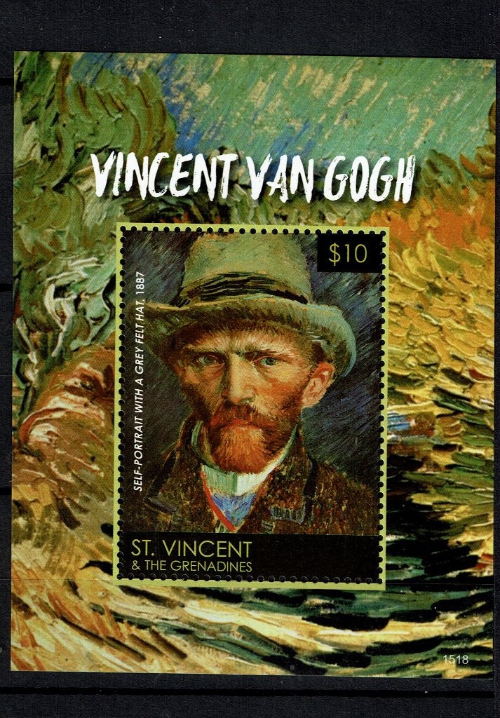 ST VINCENT 2015 PF BLOK VAN GOGH KUNST SCHILDERIJEN PAINTING, Ophalen of Verzenden, Postfris, Overige thema's