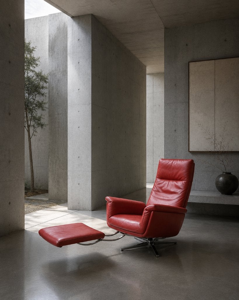 FSM Shelby loungefauteuil leer in nieuwstaat, Ophalen, Loungen Vintage Klassiek Tijdloos Chique, 125 tot 150 cm, Zo goed als nieuw