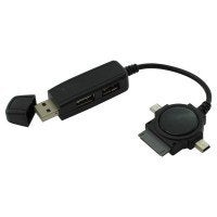 Dual USB Hub Micro-USB/Mini-USB/iPhone Dock-Connector, Verzenden, Nieuw