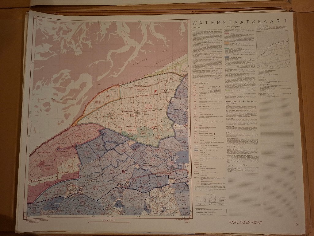 kaart harlingen oost, Gelezen, Ophalen of Verzenden, Landkaart, 1800 tot 2000