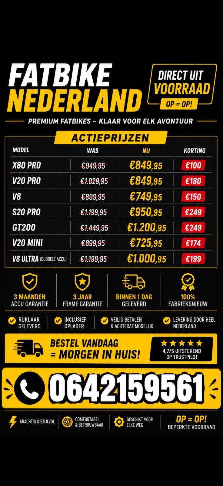 Fatbikes - Diverse Modellen & Scherpe Actieprijzen!, Ophalen of Verzenden, Nieuw, Overige merken