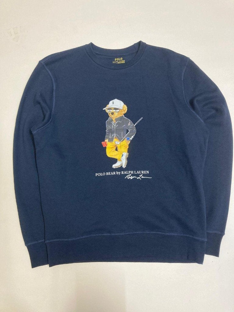 Y2K Ralph Lauren Polo Bear Sweater Navy – M - Golf Bear, Ralph Lauren, Nieuw, Ophalen of Verzenden, Maat 48/50 (M)