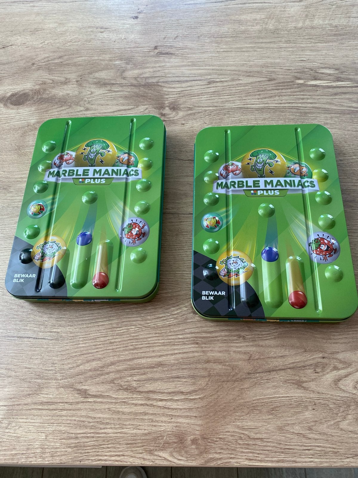 2x Marble Maniacs Plus knikkerbewaarblik met knikkers, Ophalen of Verzenden