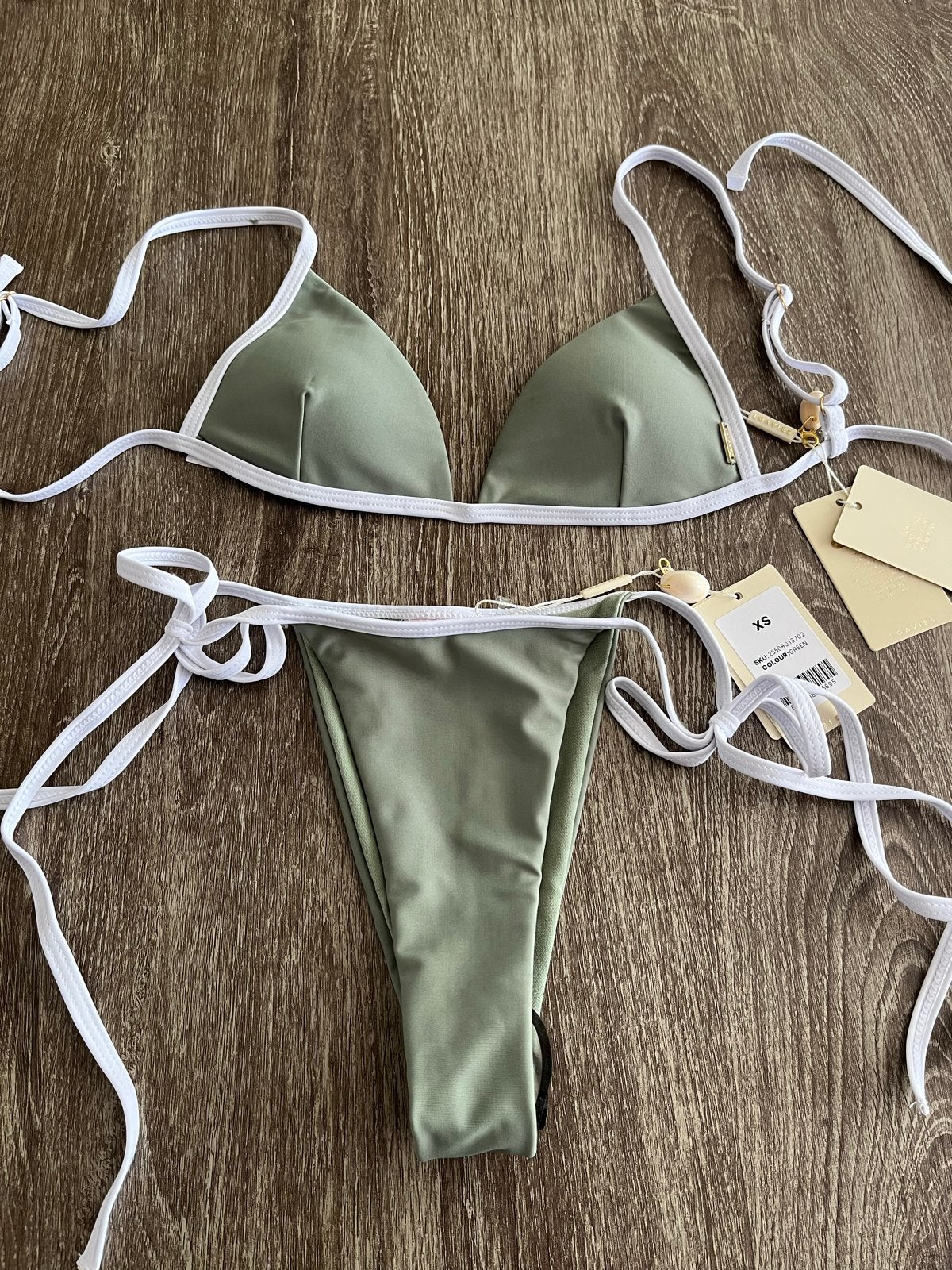 Nieuwe Loavies bikini - Groen met wit, Ophalen of Verzenden, Nieuw, Groen, Bikini