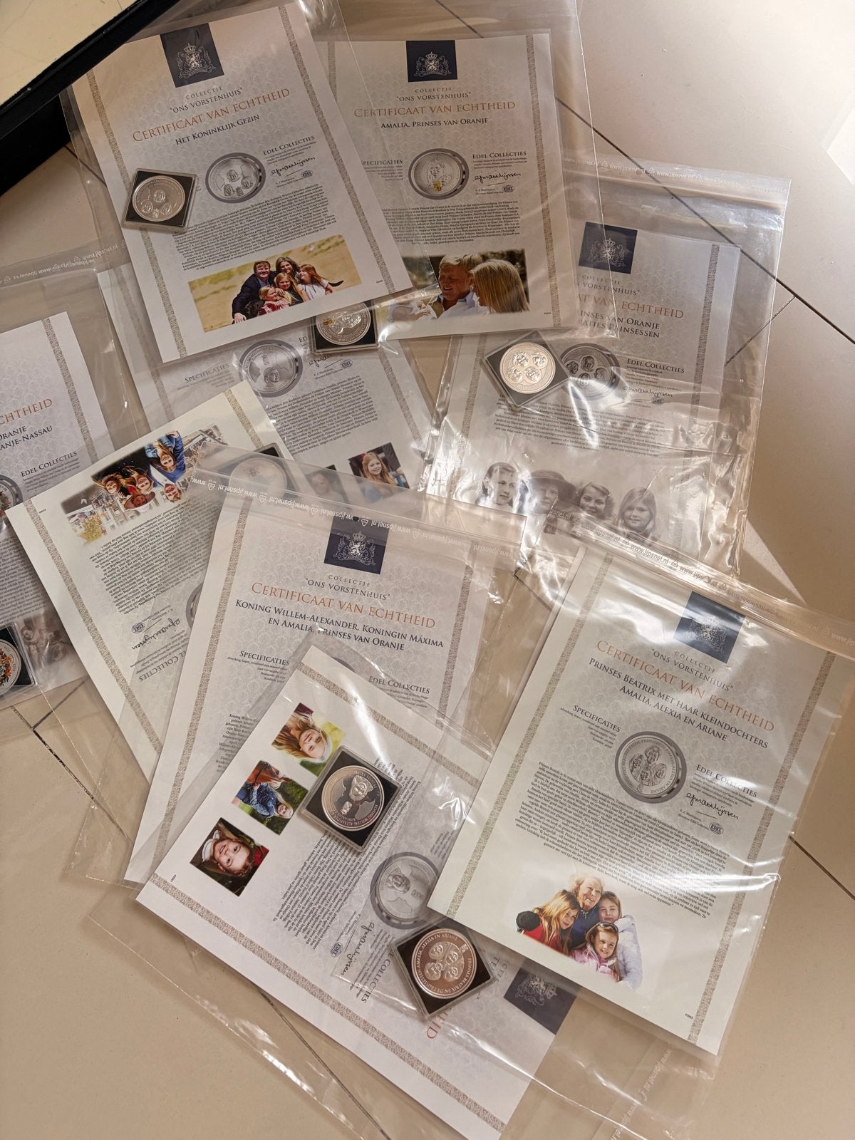 Muntencollectie 'Ons Vorstenhuis' met certificaten, Setje, Koningin Beatrix, Zilver, Overige waardes