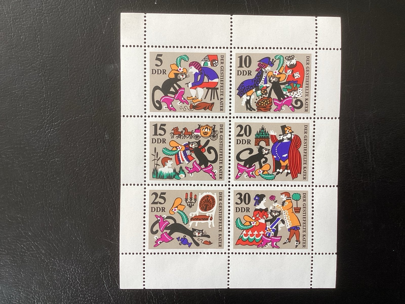 DDR Postzegels - De Gelaarsde Kat (6 stuks), Ophalen of Verzenden, DDR, Postfris