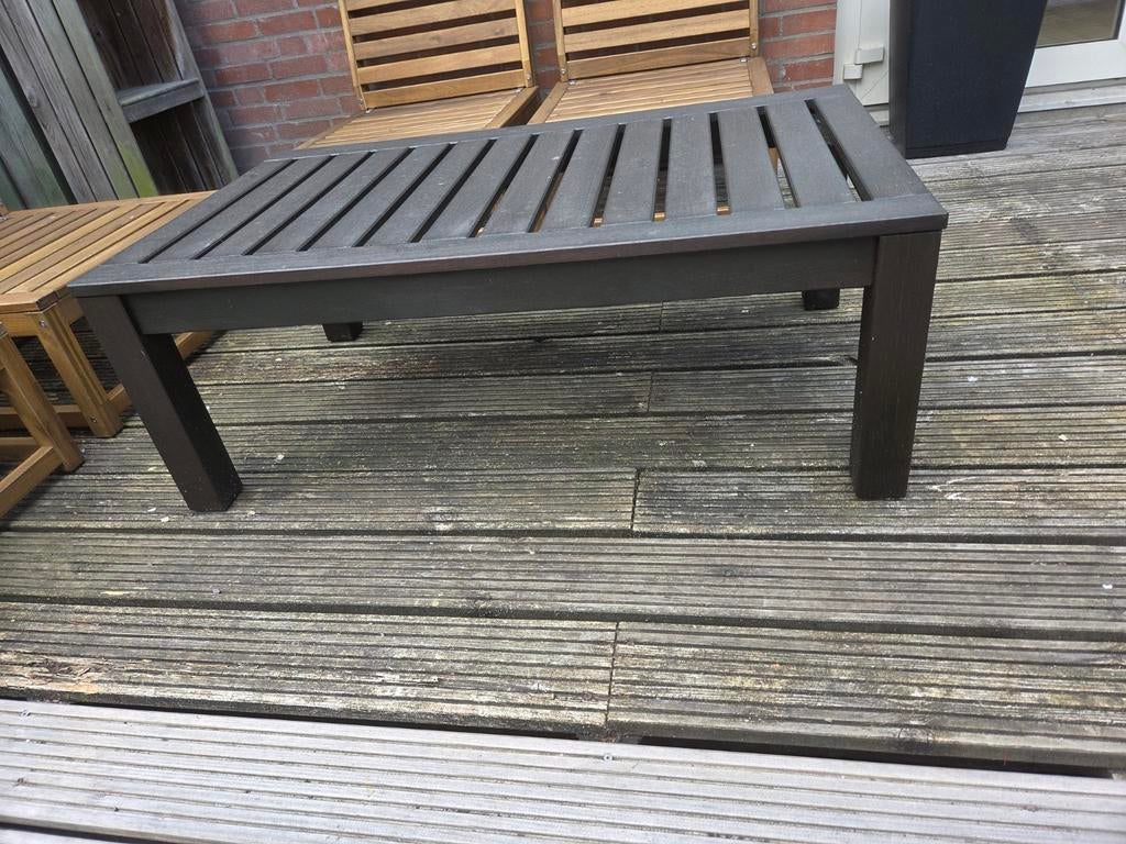 Robuuste houten tuintafel - Gebruikt, Tuin en Terras, Tuintafels, Ophalen of Verzenden, Gebruikt, Rechthoekig, Hout