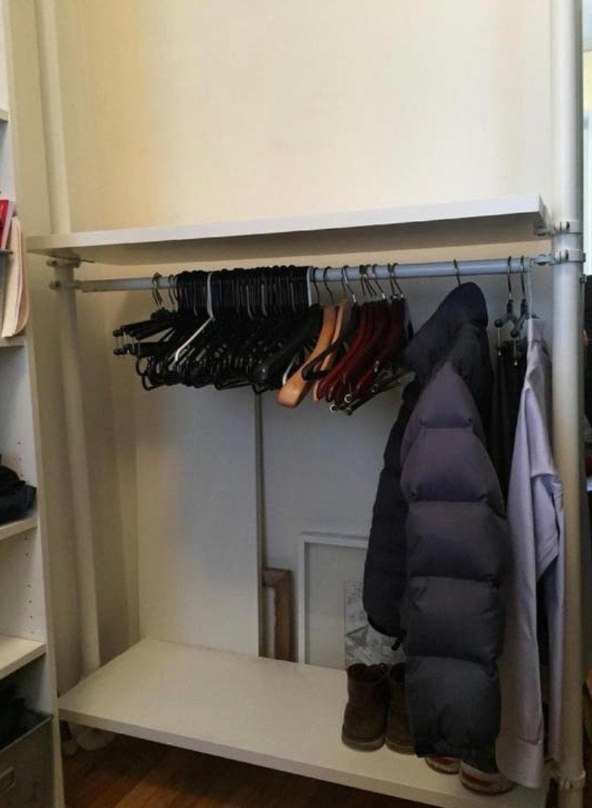 IKEA Stolmen Kledingrek met 2 Palen, Plank en Roede, Ophalen, Met plank(en), Gebruikt, 100 tot 150 cm