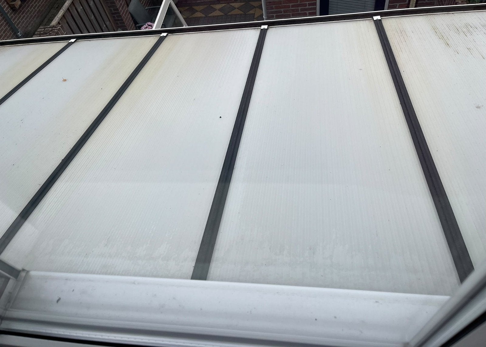 Witte veranda overkapping met oprolbaar zeil en spotjes, Tuin en Terras, Ophalen, Gebruikt, Veranda