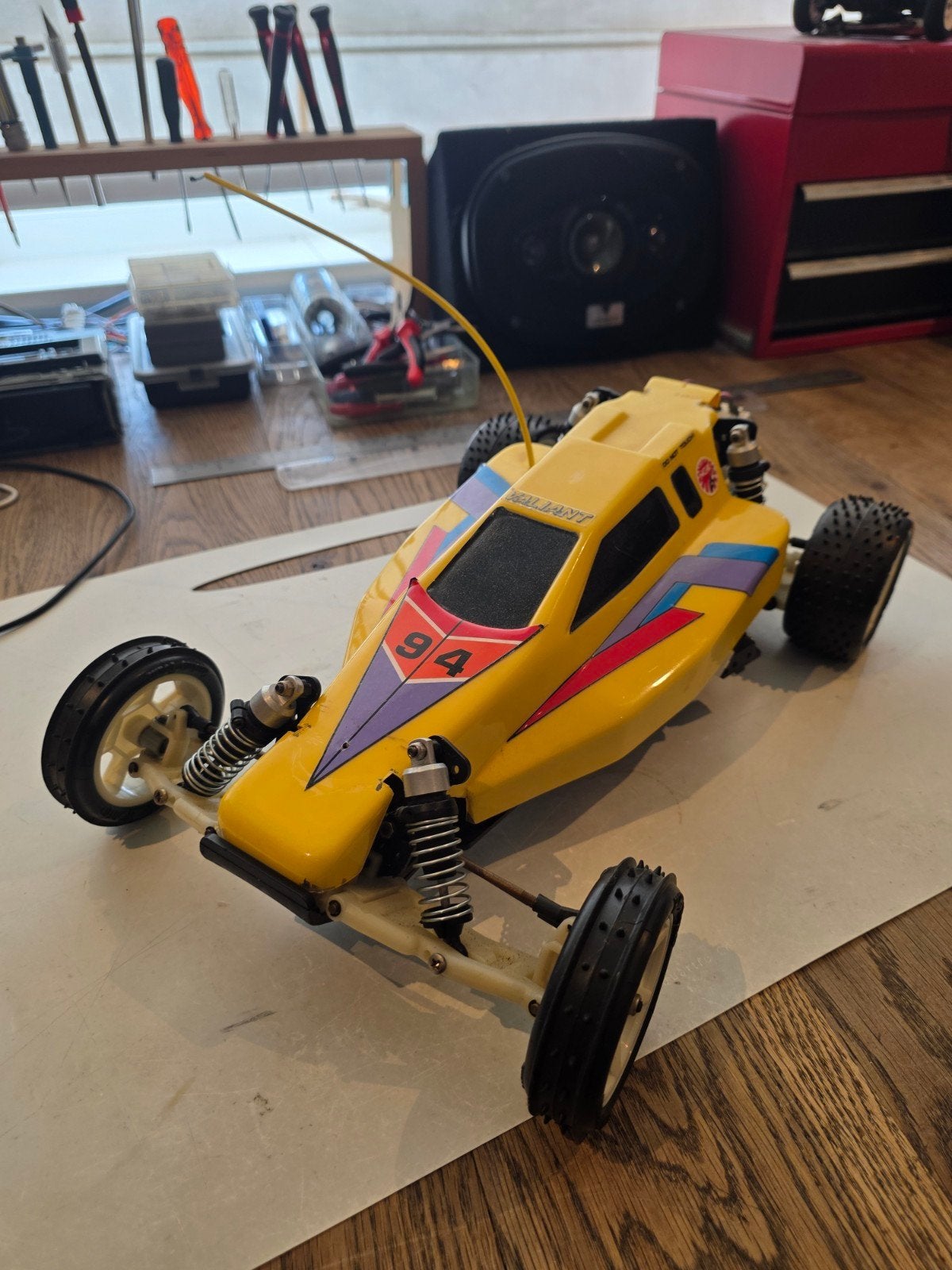 Vintage RC Buggy hobby world valliant zoals kyosho -, Hobby en Vrije tijd, Elektro, Gebruikt, Auto offroad, Ophalen of Verzenden