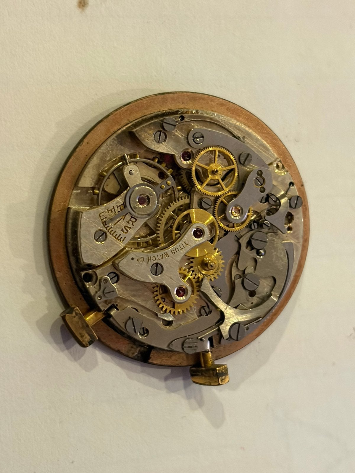 Chronograaf uurwerk Landeron - Titus, Ophalen of Verzenden, Staal, Overige merken, 1960 of later