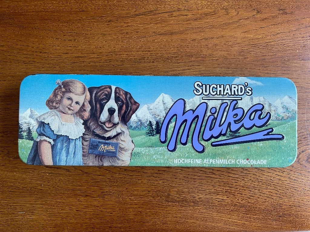 Blik "Suchard's Milka", Verzamelen, Blikken, Ophalen of Verzenden, Zo goed als nieuw, Overige