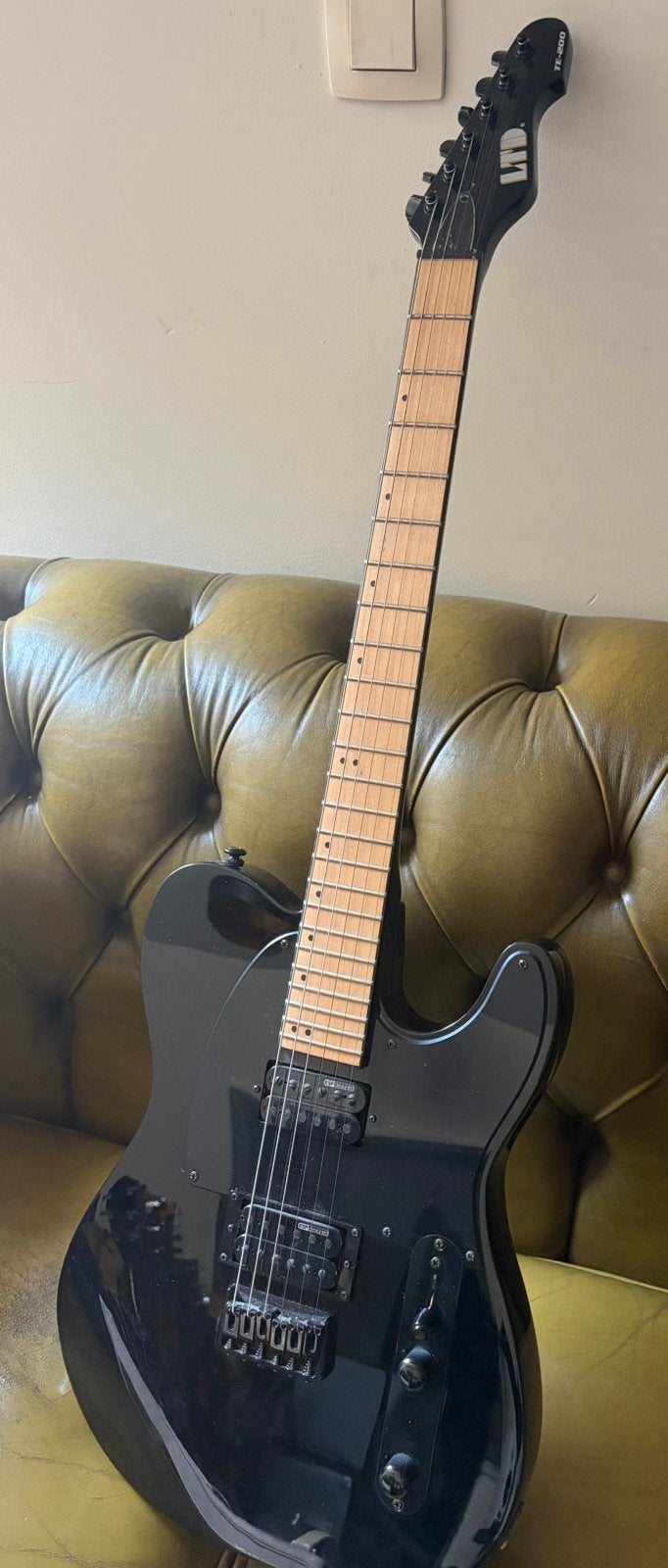 ESP LTD TE-200 maple board black finish, Ophalen of Verzenden, Gebruikt, Solid body, Overige merken