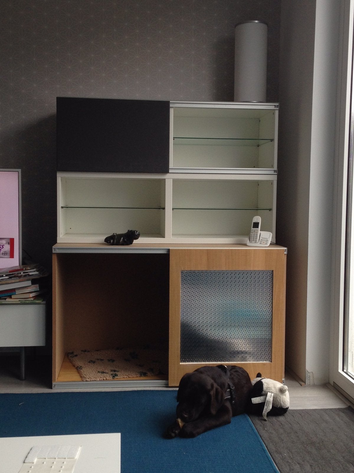 Hondenbench met schuifdeur 121 x 66cm 72cm hoog, Ophalen, Gebruikt