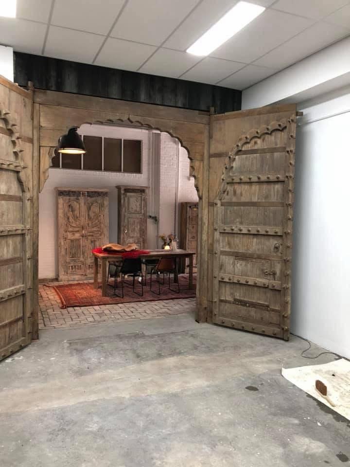 Originele Indiase poort/deuren - 332x280 cm, Ophalen, Gebruikt, Overige typen, Hout