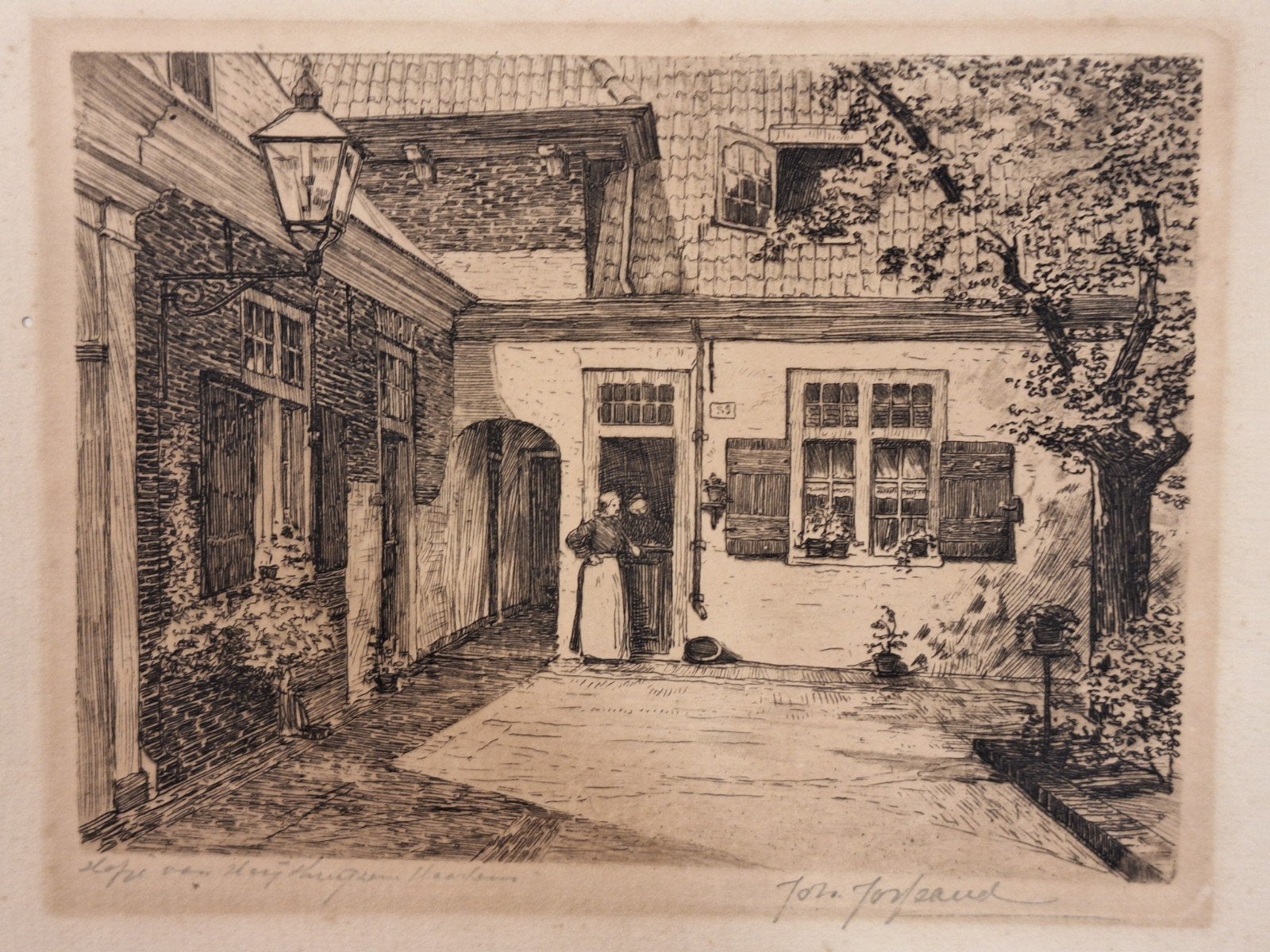 Ets Haarlem door Josseaud, Ets, Stadsgezicht, Ophalen of Verzenden, Gesigneerd