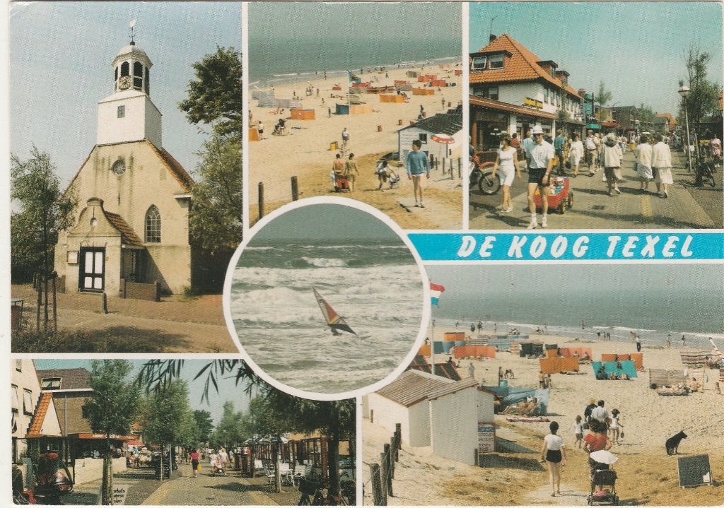 DE KOOG Kerk Centrum Strand, Verzenden, 1980 tot heden, Gelopen, Waddeneilanden