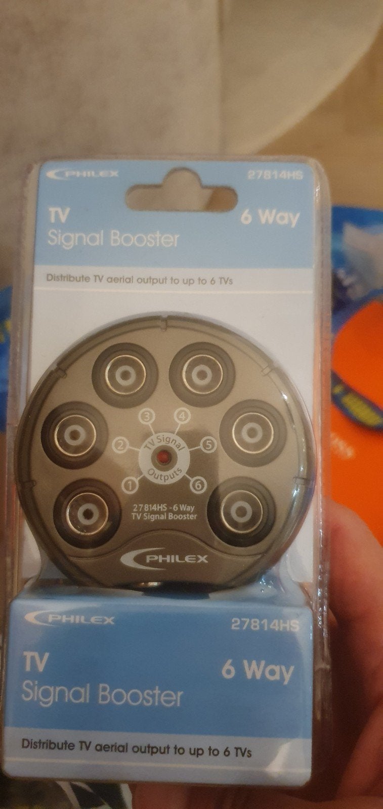 Philex TV Signaal Versterker 6-Weg (27814HS), Ophalen of Verzenden, Nieuw, Minder dan 2 meter, Coaxiale kabel