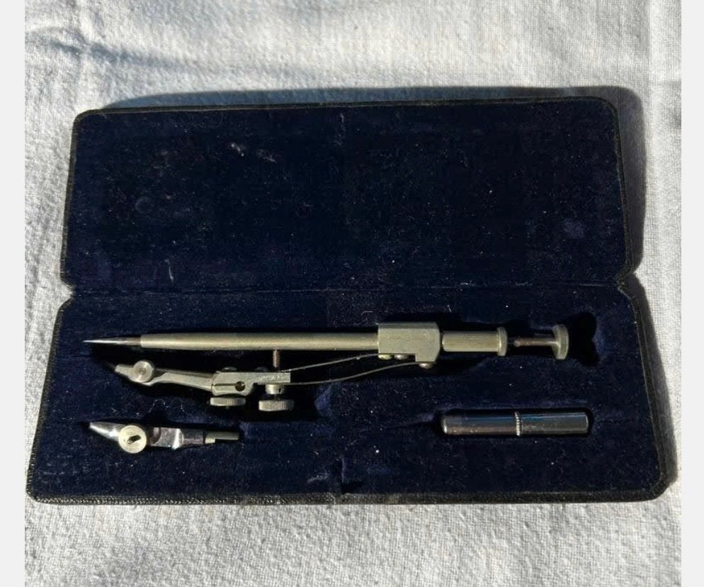 Vintage passerset in originele doos Ahrend no. 7, Diversen, Gebruikt, Ophalen of Verzenden, X, X