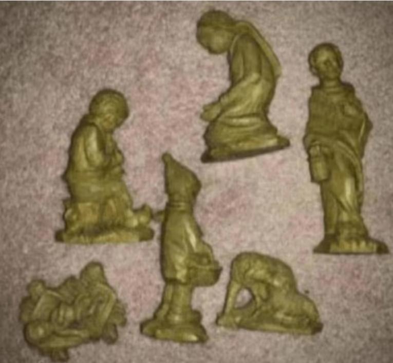 Beige, bruine figuren kerststal, kerstfiguren, Ophalen of Verzenden, Zo goed als nieuw