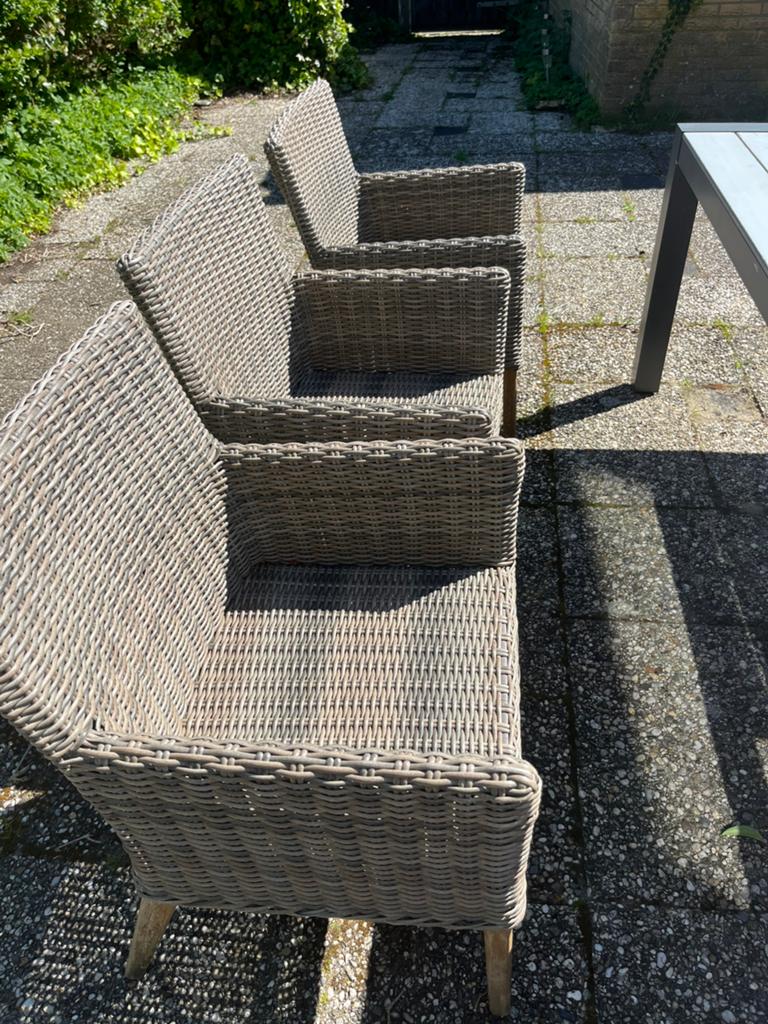 6 Tuinstoelen, Tuin en Terras, Tuinsets en Loungesets, Ophalen, Kunststof, Gebruikt, 6 zitplaatsen