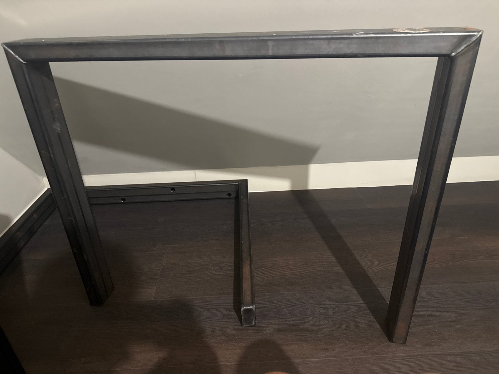 2 stalen tafelpoten - robuust en modern design, Tafelpoot, Gebruikt, Minder dan 50 cm, Ophalen of Verzenden
